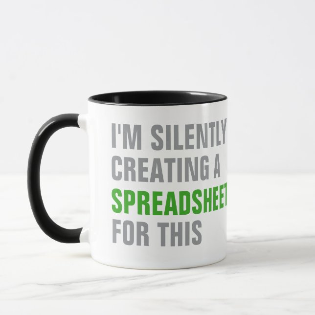 Mug Silently creating a Spreadsheet for this (Gauche)