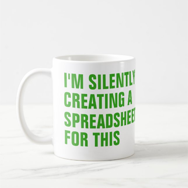 Mug Silently creating a Spreadsheet for this (Gauche)