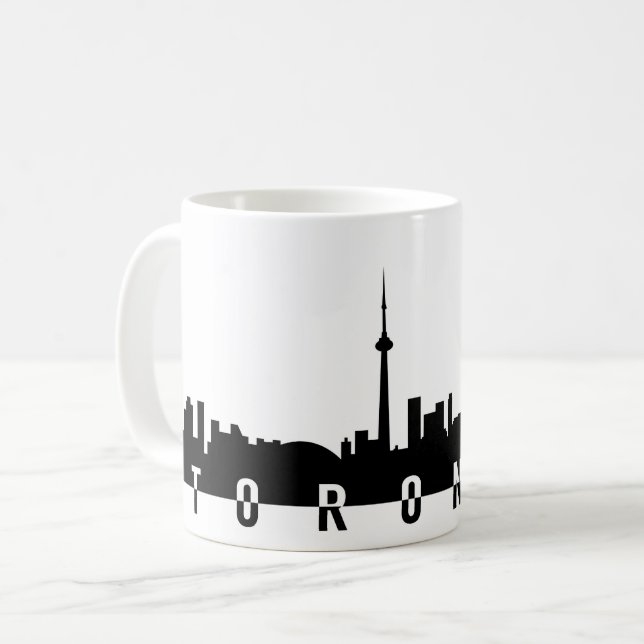 Mug silhoue de noir de symbole de ville du Canada de (Devant gauche)