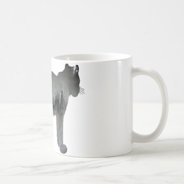 Mug Silhouette abstraite de léopard de neige (Droite)