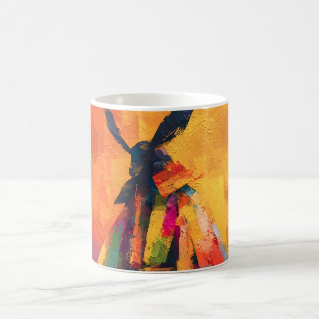 Mug Silhouette Abstraite du guerrier de Samurai (Centre)