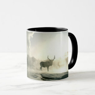 Mug Silhouette au lever du soleil de l'élan au Castle