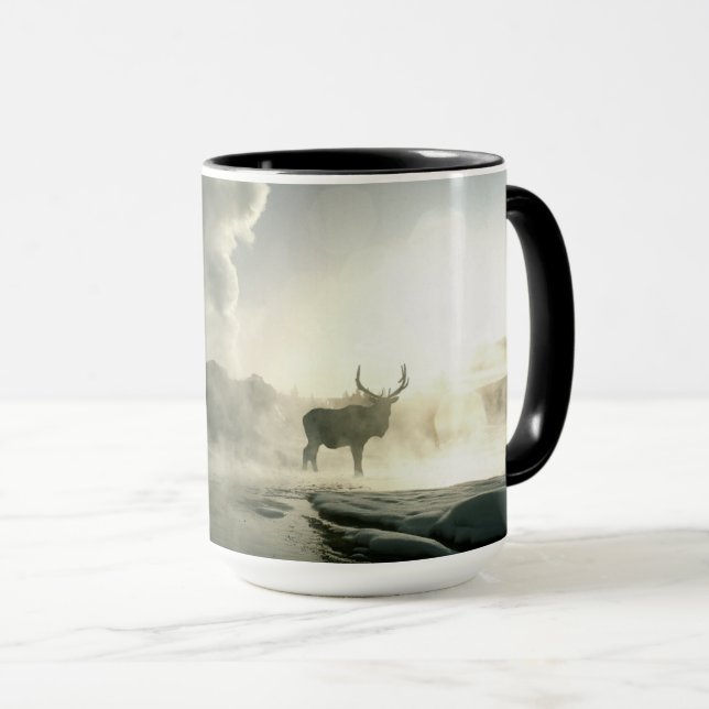 Mug Silhouette au lever du soleil de l'élan au Castle  (Devant droit)