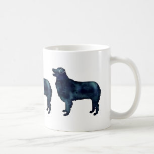 Mug Silhouette australienne Shepherd Black Watercolor