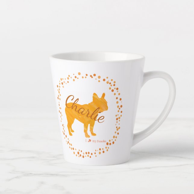 Mug silhouette bouledogue français orange pastel p (Droite)