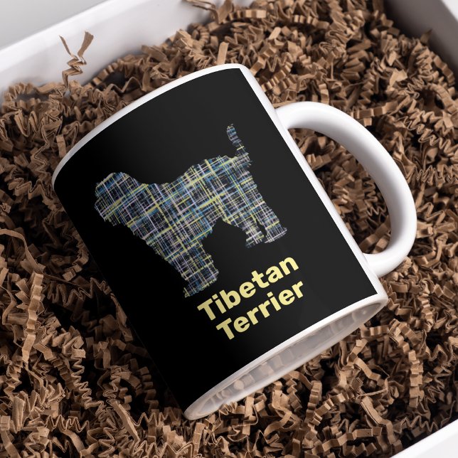 Mug Silhouette Chien Tibétain Terrier Noir (Créateur téléchargé)