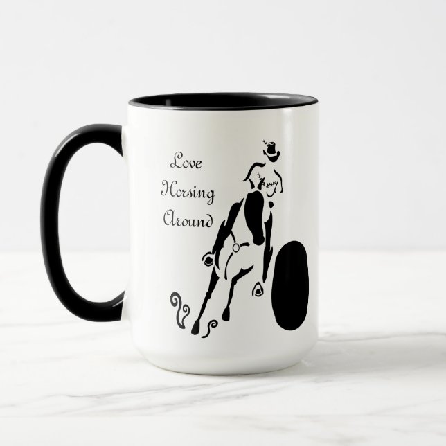 Mug Silhouette Cowgirl Barrel Racing (Gauche)