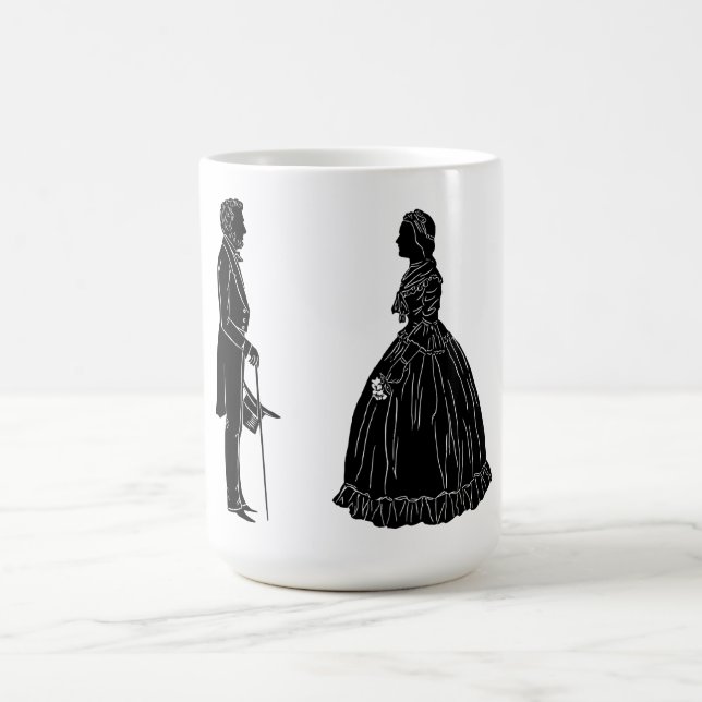 Mug silhouette d'abraham lincoln et de mary todd linco (Centre)
