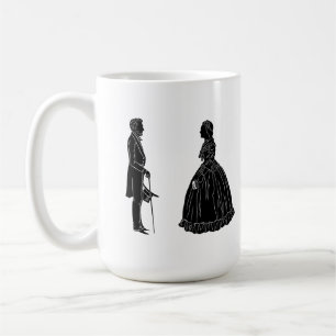 Mug silhouette d'abraham lincoln et de mary todd linco