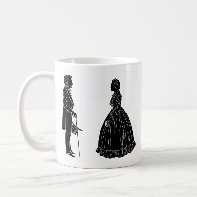 Mug silhouette d'abraham lincoln mary todd lincoln (Gauche)