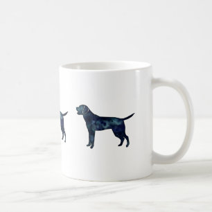 Mug Silhouette d'aquarelle noire Labrador Retriever