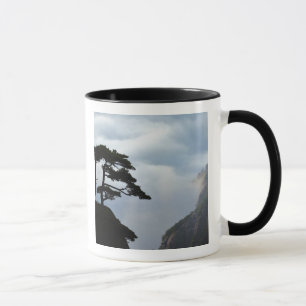 Mug silhouette d'arbre au lever du soleil, Montagne ja