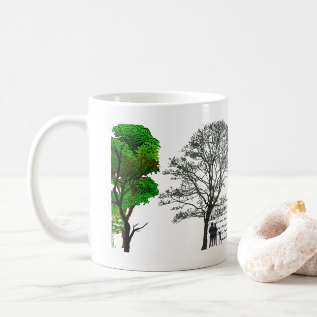 Mug silhouette d'arbre paisible  (Avec donut)
