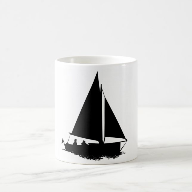 Mug Silhouette de bateau noir (Centre)