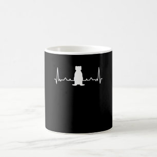 Mug Silhouette de battement de coeur et de furet