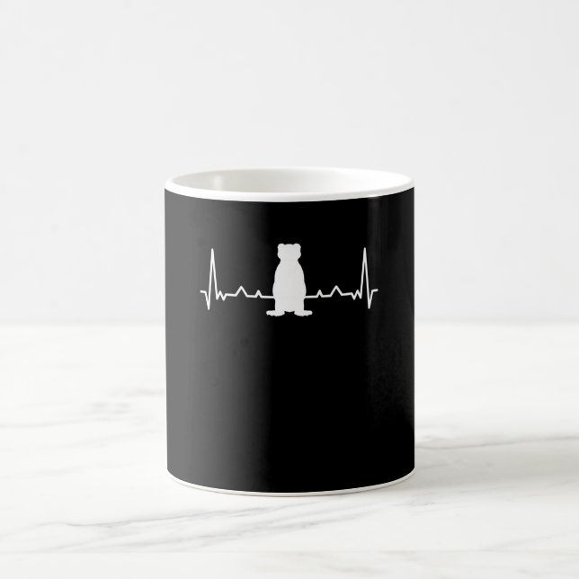 Mug Silhouette de battement de coeur et de furet (Centre)