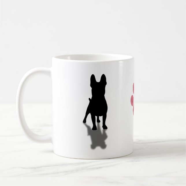 Mug Silhouette de Bulldog français avec paw personnali (Gauche)