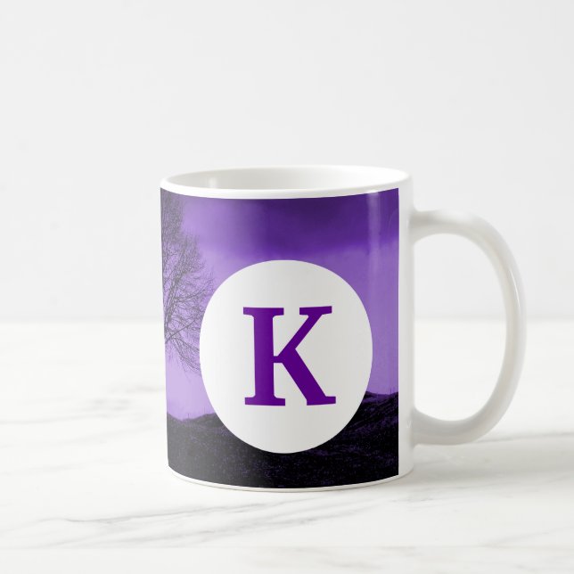 Mug Silhouette de café imprimé sur mesure Monogramme (Droite)