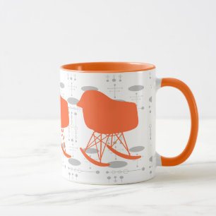 Mug Silhouette de chaise à motif orange gris milieu du