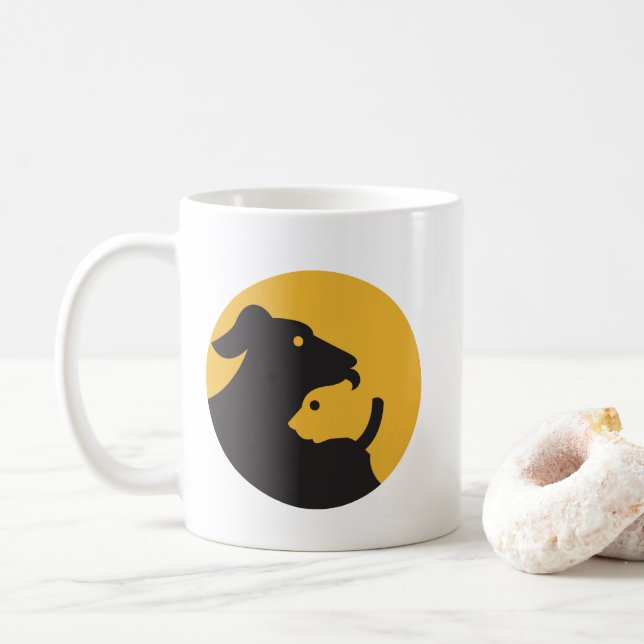 Mug Silhouette de chat et de chien (Avec donut)