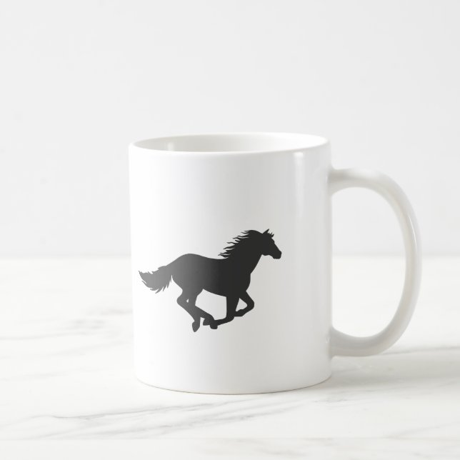 Mug Silhouette de cheval noir (Droite)