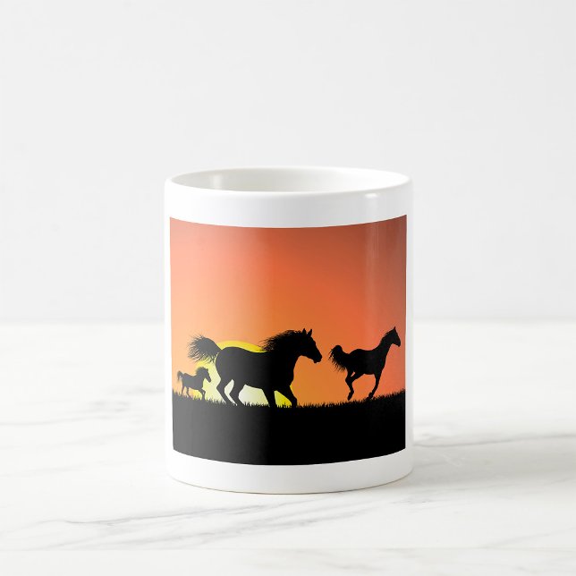 Mug Silhouette de chevaux sauvages au coucher du solei (Créateur téléchargé)