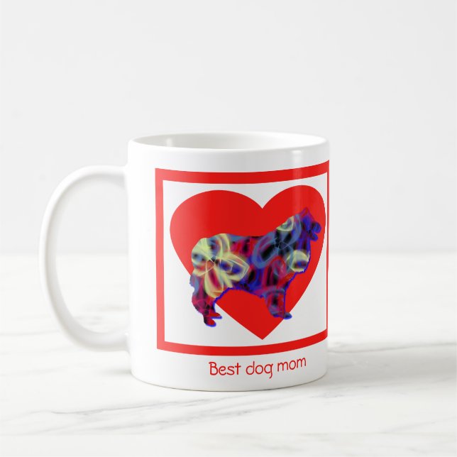 Mug Silhouette de chien Colley Rough pour la Saint-Val (Gauche)