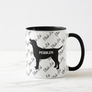 Mug Silhouette de chien de laboratoire noir sur mesure