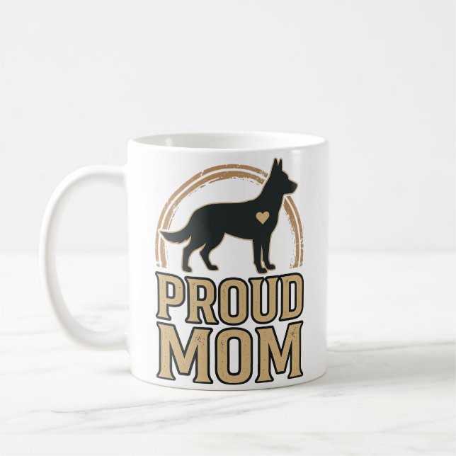 Mug Silhouette de chien de mère fière Design vectoriel (Gauche)