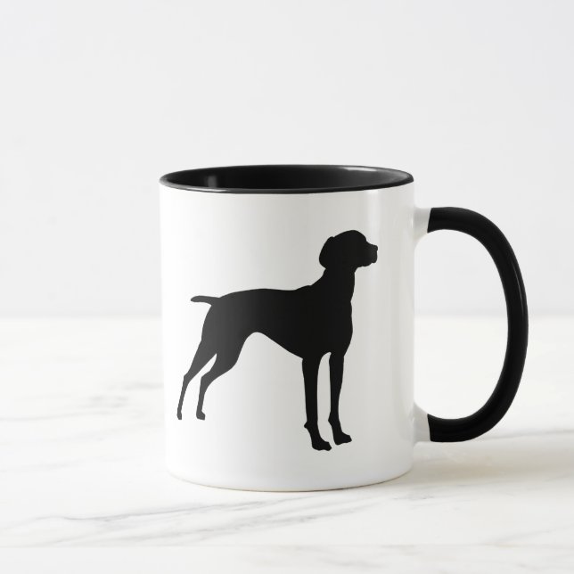 Mug Silhouette de chien de Vizsla (noir) (Droite)