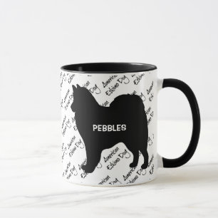 Mug Silhouette de chien Esquimau américain PERSONNALIS