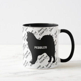 Mug Silhouette de chien Esquimau américain PERSONNALIS