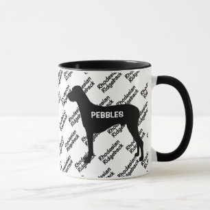 Mug Silhouette de chien Rhodesian Ridgeback sur mesure