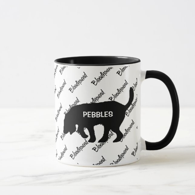 Mug Silhouette de chien sanglant sur mesure (Droite)