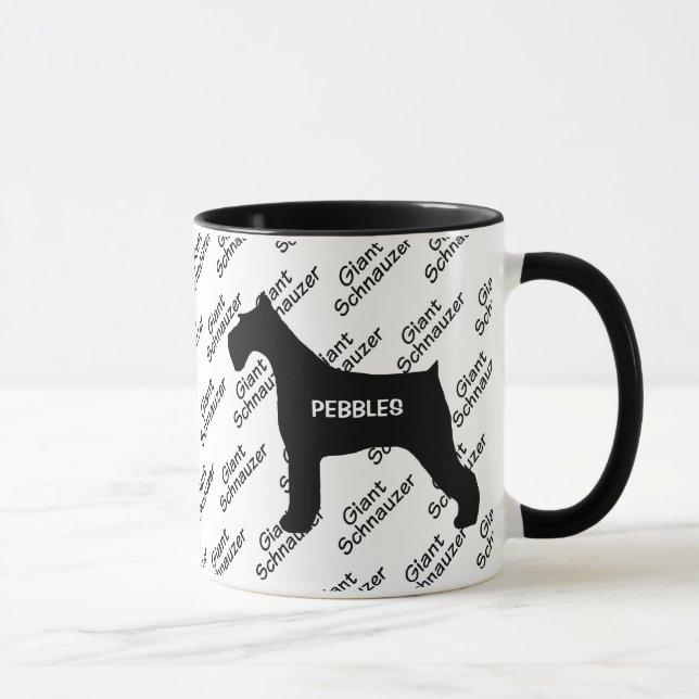 Mug Silhouette de chien Schnauzer géant (Droite)