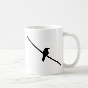 Mug Silhouette de colibri noir sur blanc