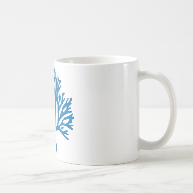 Mug silhouette de corail bleue (Droite)