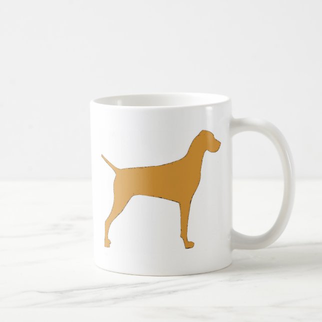 Mug silhouette de couleur de vizsla (Droite)