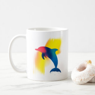 Mug Silhouette de dauphin de peinture à Spray minimali