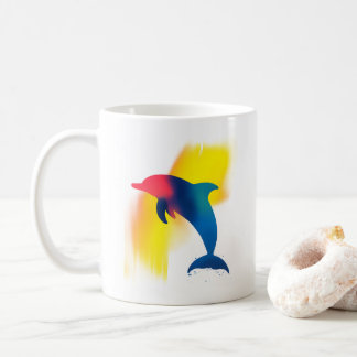 Mug Silhouette de dauphin de peinture à Spray minimali