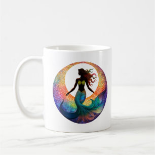 Mug Silhouette de Déesse Lunaire Sirène Littoral Col