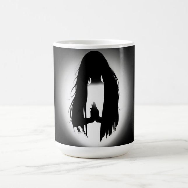 Mug Silhouette de femme priante – Conception Foi & Grâ (Centre)