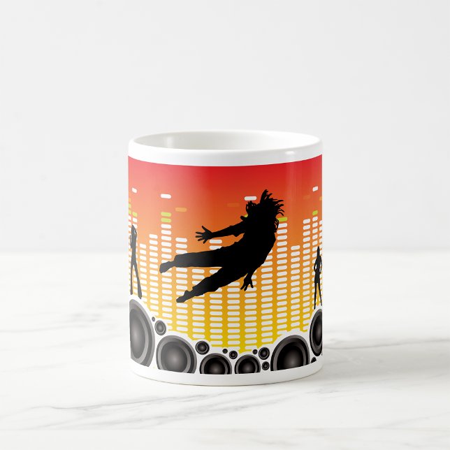 Mug Silhouette de fête de danse urbaine avec haut-parl (Créateur téléchargé)
