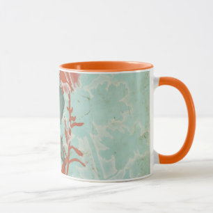 Mug Silhouette de Fleurs rouges sur Arrière - plan Tur