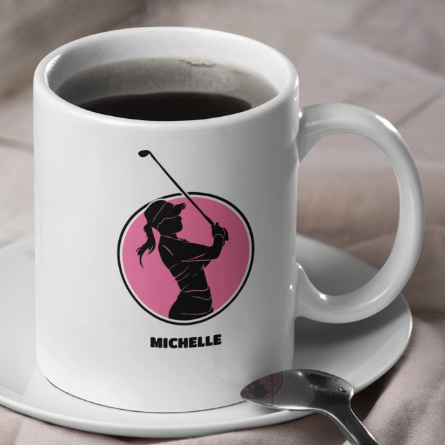 Mug Silhouette de golf Pink Ladies (Créateur téléchargé)