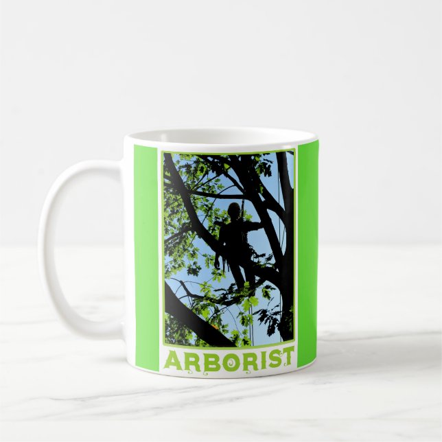 Mug Silhouette de grimpeur d'arbre : Arboriste (Gauche)