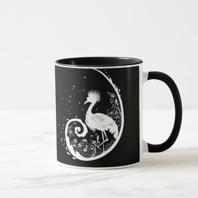 Mug Silhouette de grue dorée (Droite)