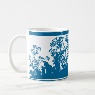 Mug Silhouette de la famille des lapins, scène de natu
