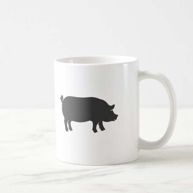 Mug Silhouette de la ferme de porcs - Choisir la coule (Droite)