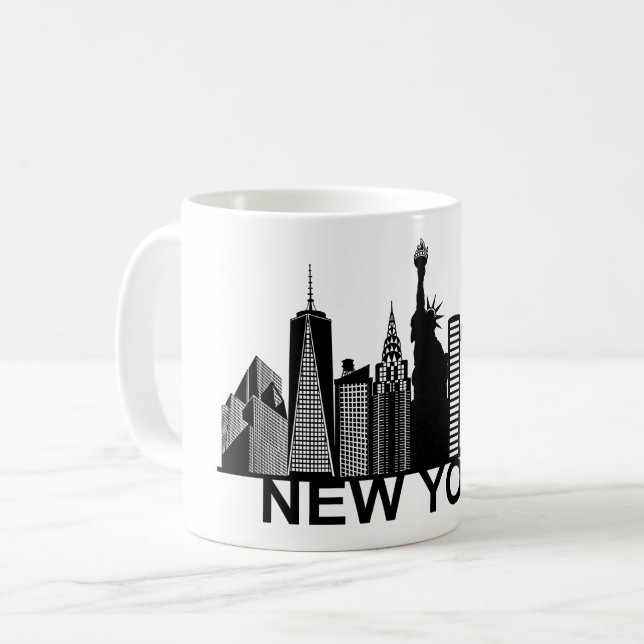 Mug silhouette de la ville de New York (Devant gauche)